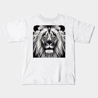 BLACK AND WHITE LION Kids T-Shirt